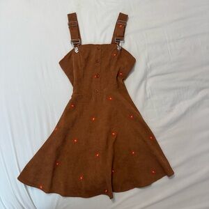 Embroidery Corduroy Dress